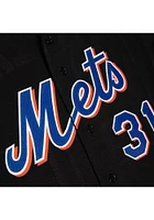 Mike Piazza New York Mets Mitchell and Ness Batting Practice Button Front Cooperstown Jersey - Bla..