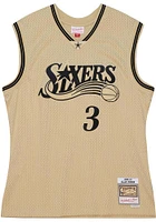 Allen Iverson Philadelphia 76ers Mitchell and Ness Khaki HWC Swingman Jersey