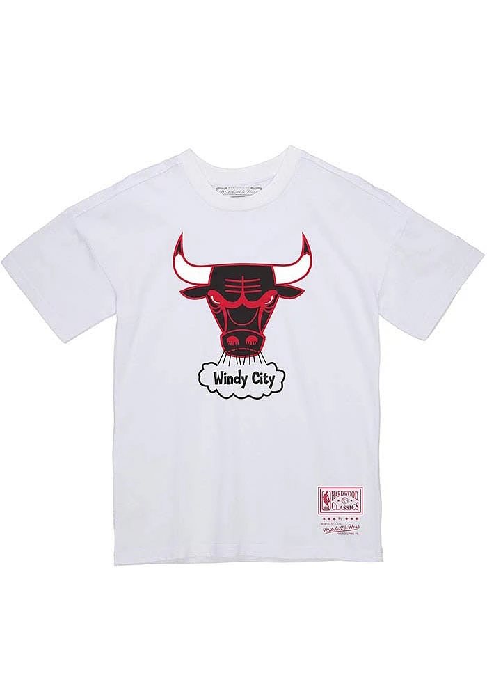 Mitchell and Ness Chicago Bulls White Team Basic Short Sleeve T Shirt