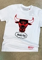 Mitchell and Ness Chicago Bulls White Team Basic Short Sleeve T Shirt
