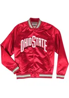 Mitchell and Ness Ohio State Buckeyes Mens Red Lightweight Satin Light Weight Jacket