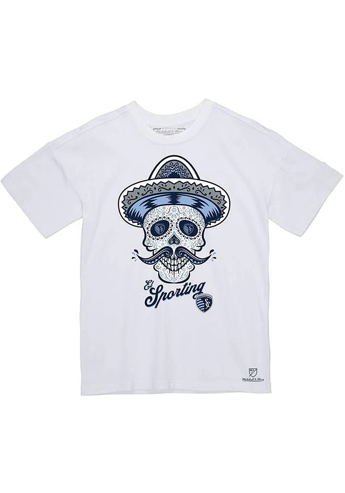 Mitchell and Ness Sporting Kansas City White OFRENDA Short Sleeve T Shirt