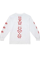 Mitchell and Ness Chicago Bulls White CHERRY BOMB Long Sleeve T Shirt