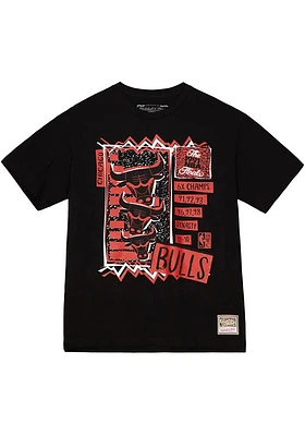 Mitchell AND Ness Chicago Bulls Black BORN BRED Short Sleeve T Shirt