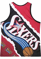 Mitchell and Ness Philadelphia 76ers Mens Black Jumbotron 2.0 Short Sleeve Tank Top