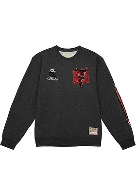 Mitchell AND Ness Chicago Bulls Mens Grey BORN BRED Long Sleeve Fashion Sweatshirt