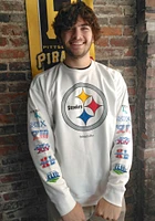 Mitchell and Ness Pittsburgh Steelers Mens White Rings Long Sleeve Crew Sweatshirt
