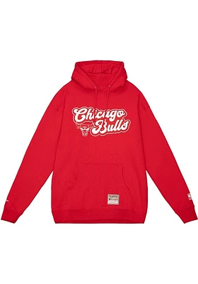 Mitchell and Ness Chicago Bulls Mens Red CHERRY BOMB Long Sleeve Hoodie
