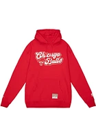 Mitchell and Ness Chicago Bulls Mens Red CHERRY BOMB Long Sleeve Hoodie