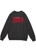 Mitchell AND Ness Philadelphia 76ers Mens Grey BORN BRED Long Sleeve Fashion Sweatshirt