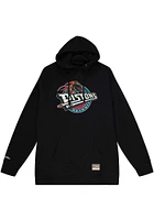 Mitchell and Ness Detroit Pistons Mens Black LOGO RELOAD HOODY Long Sleeve Hoodie