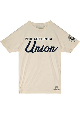 Mitchell and Ness Philadelphia Union White Script Short Sleeve T Shirt