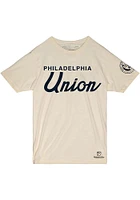 Mitchell and Ness Philadelphia Union White Script Short Sleeve T Shirt