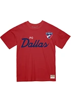 Mitchell and Ness FC Dallas Red Script Short Sleeve T Shirt
