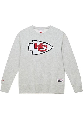 Mitchell and Ness Kansas City Chiefs Mens Grey PLAYOFF WIN 2.0 Long Sleeve Fashion Sweatshirt