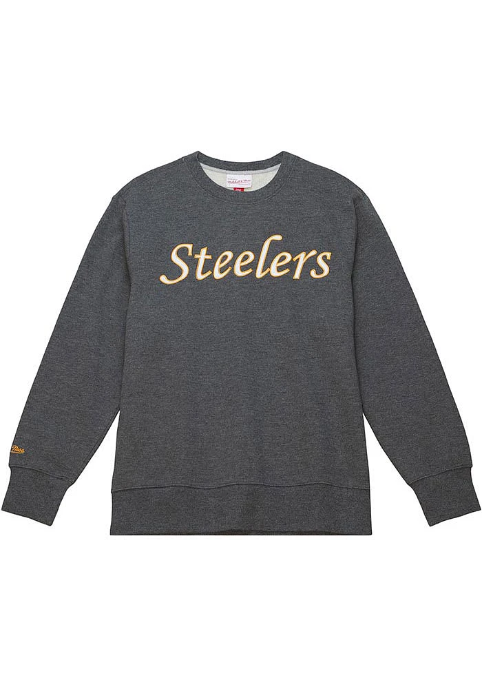 Mitchell and Ness Pittsburgh Steelers Mens Black PLAYOFF WIN 2.0 Long Sleeve Fashion Sweatshirt