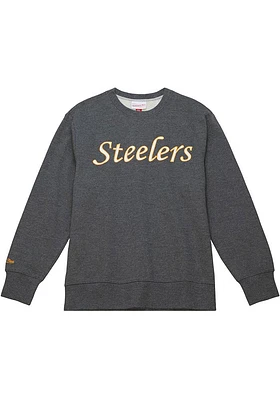 Mitchell and Ness Pittsburgh Steelers Mens Black PLAYOFF WIN 2.0 Long Sleeve Fashion Sweatshirt