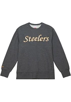 Mitchell and Ness Pittsburgh Steelers Mens Black PLAYOFF WIN 2.0 Long Sleeve Fashion Sweatshirt