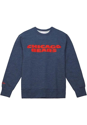 Mitchell and Ness Chicago Bears Mens Navy Blue PLAYOFF WIN 2.0 Long Sleeve Fashion Sweatshirt