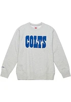 Mitchell and Ness Indianapolis Colts Mens Grey PLAYOFF WIN 2.0 Long Sleeve Fashion Sweatshirt