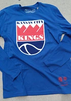 Mitchell and Ness Kansas City Kings Blue Team Logo Long Sleeve Fashion T Shirt