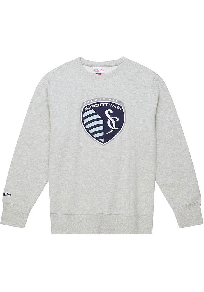 Mitchell and Ness Sporting Kansas City Mens Grey PLAYOFF WIN 2.0 Long Sleeve Fashion Sweatshirt