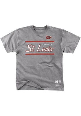 Mitchell and Ness St Louis Spirits Grey Coaches Script Short Sleeve T Shirt