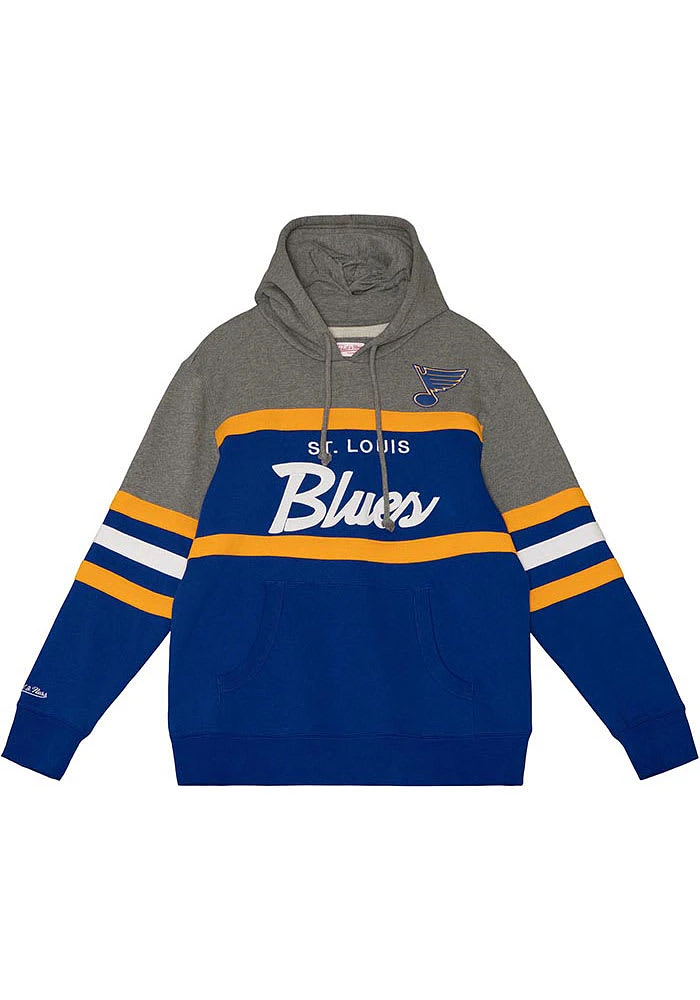 Mitchell and Ness St Louis Blues Mens Blue Head Coach Fashion Hood