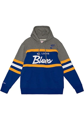 Mitchell and Ness St Louis Blues Mens Blue Head Coach Fashion Hood