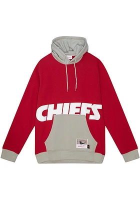 Mitchell and Ness Kansas City Chiefs Mens Red BIG FACE 5.0 Fashion Hood