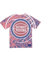 Mitchell and Ness Detroit Pistons Red Jumbotron Short Sleeve Fashion T Shirt