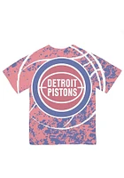 Mitchell and Ness Detroit Pistons Red Jumbotron Short Sleeve Fashion T Shirt