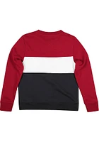 Mitchell and Ness Chicago Bulls Womens Red Colorblock Crew Sweatshirt