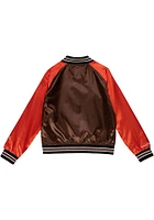 Mitchell and Ness Cleveland Browns Womens Brown Satin Long Sleeve Track Jacket
