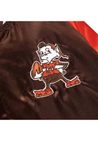 Mitchell and Ness Cleveland Browns Womens Brown Satin Long Sleeve Track Jacket