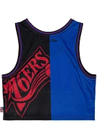 Mitchell and Ness Philadelphia 76ers Womens Blue Big Face Tank Top