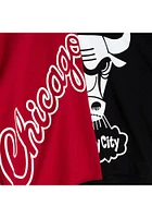 Mitchell and Ness Chicago Bulls Womens Red Split Big Face Crew Sweatshirt