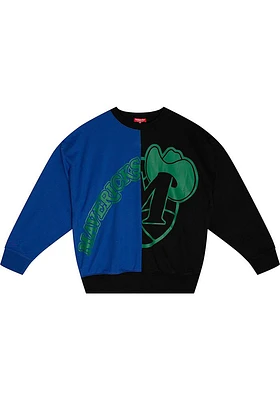 Mitchell and Ness Dallas Mavericks Womens Blue Big Face Crew Sweatshirt