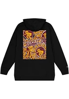 Mitchell and Ness Cleveland Cavaliers Mens Black CUT UP 80S Long Sleeve Hoodie