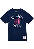 Mitchell and Ness St Louis City SC Navy Blue Legendary Short Sleeve T Shirt