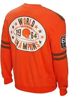 Mitchell and Ness Cleveland Browns Mens Brown ALL OVER 2.0 Long Sleeve Fashion Sweatshirt