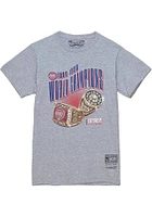 Mitchell and Ness Detroit Pistons Grey 90S RINGS Short Sleeve T Shirt