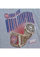 Mitchell and Ness Detroit Pistons Grey 90S RINGS Short Sleeve T Shirt