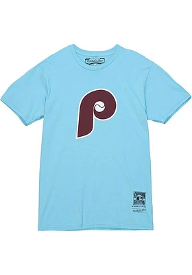 Mitchell and Ness Philadelphia Phillies Light Blue TRADITIONAL Short Sleeve T Shirt