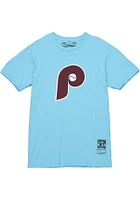 Mitchell and Ness Philadelphia Phillies Light Blue TRADITIONAL Short Sleeve T Shirt