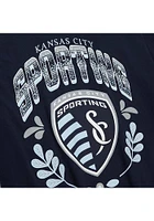 Mitchell and Ness Sporting Kansas City Navy Blue SERAPE Short Sleeve T Shirt