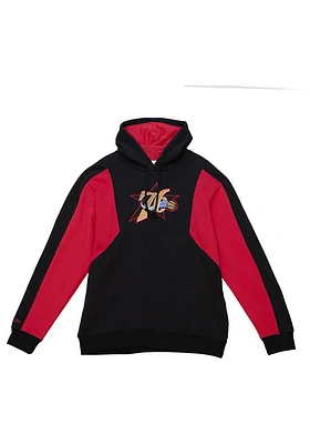 Mitchell and Ness Philadelphia 76ers Mens Black Color Blocked Fashion Hood