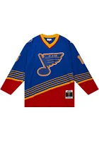 Mitchell and Ness Brett Hull St Louis Blues Mens Blue 1995.0 Hockey Jersey