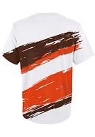 Brownie  Mitchell and Ness Cleveland Browns Youth White Paintbrush Short Sleeve T-Shirt