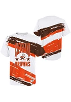 Brownie  Mitchell and Ness Cleveland Browns Youth White Paintbrush Short Sleeve T-Shirt